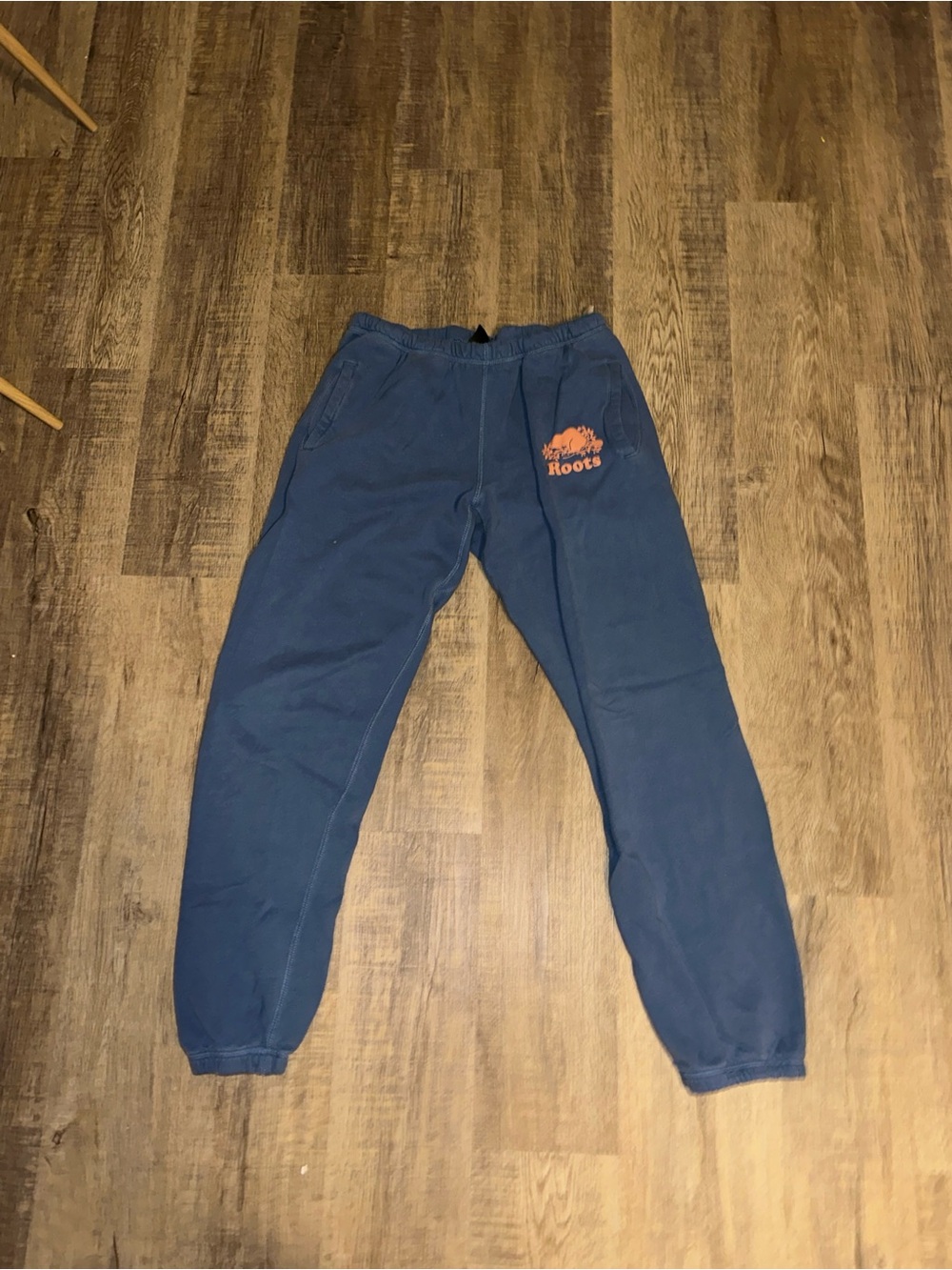 Roots Navy Blue Logo Jogger Bottoms